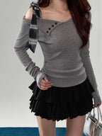 【笨比甜sweety】リボン付き 長袖ニット