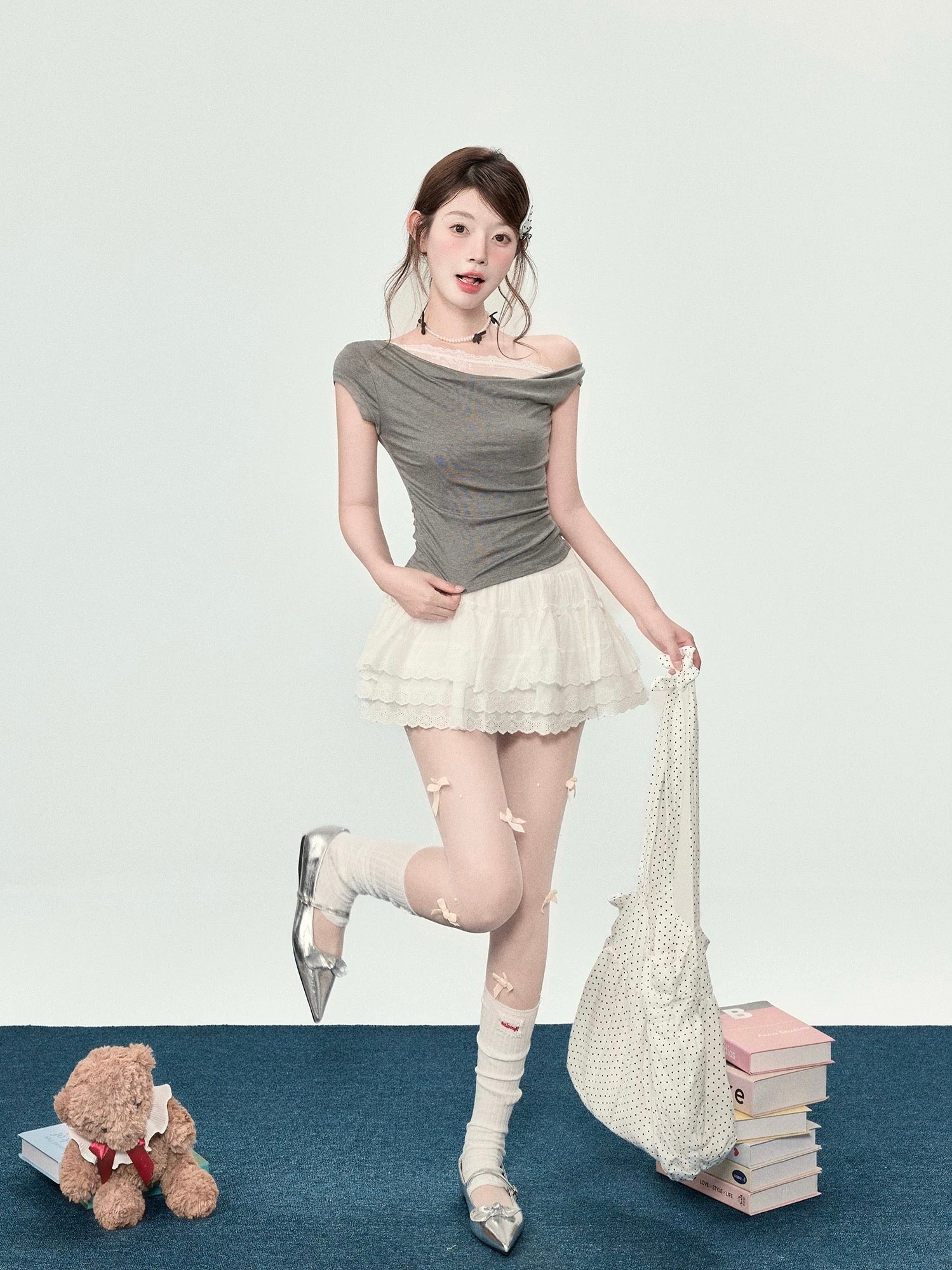 【笨比甜sweety】レース ワンショルＴ