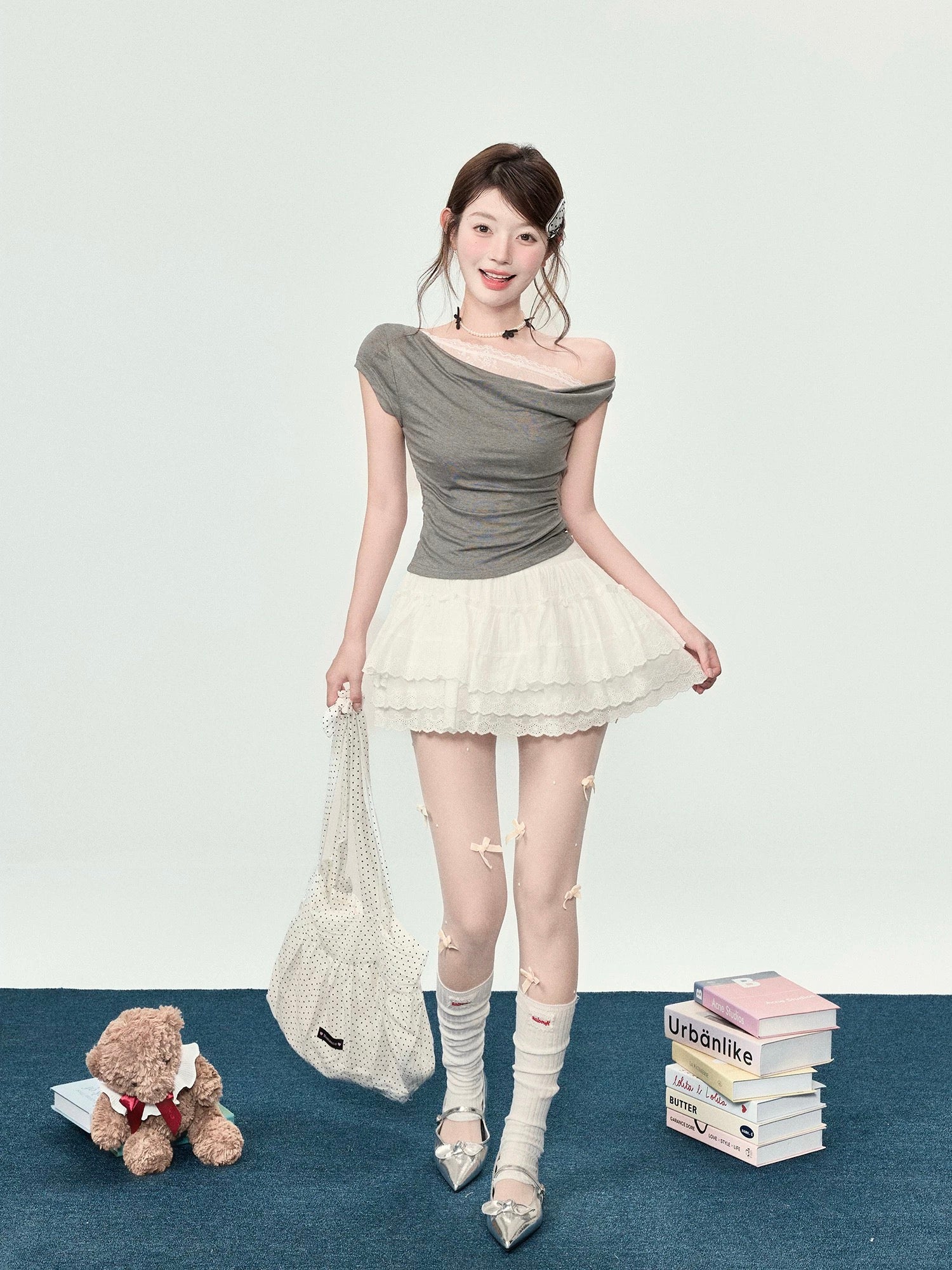 【笨比甜sweety】レース ワンショルＴ