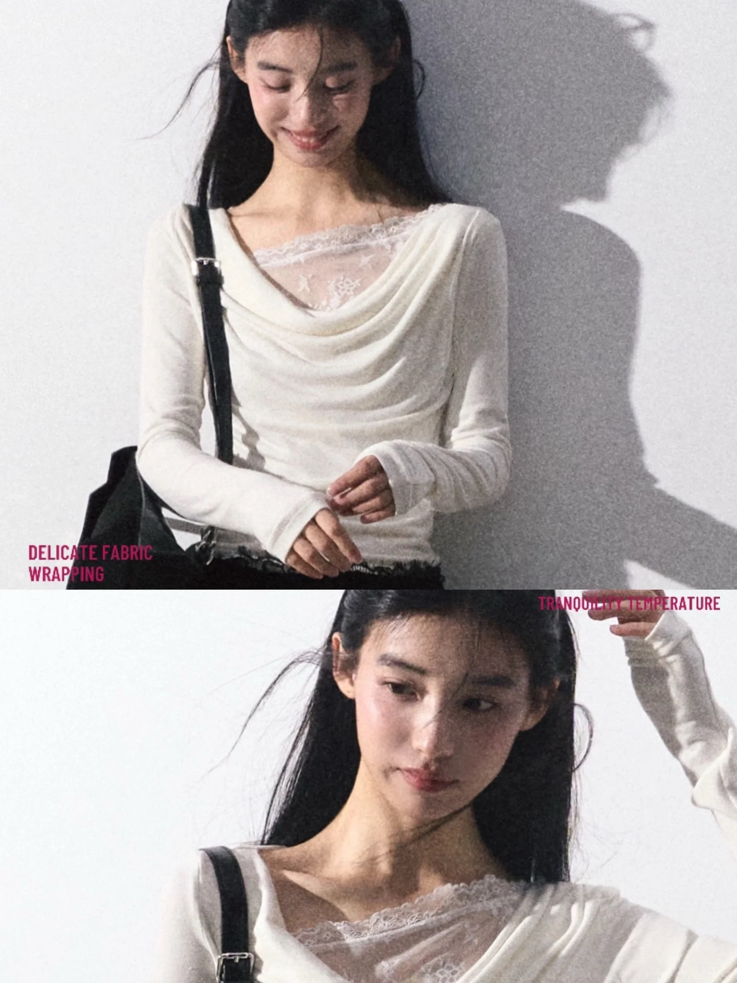 【OAKMOO】レース 重ね着風ニット