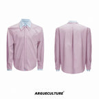 【ArguE CulturE】重ね着風 ストライプシャツ ブルー