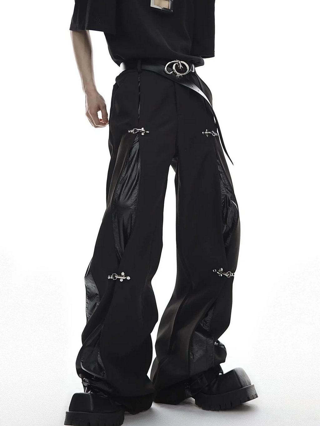 【ArguE CulturE】レザー切り替え スラックス