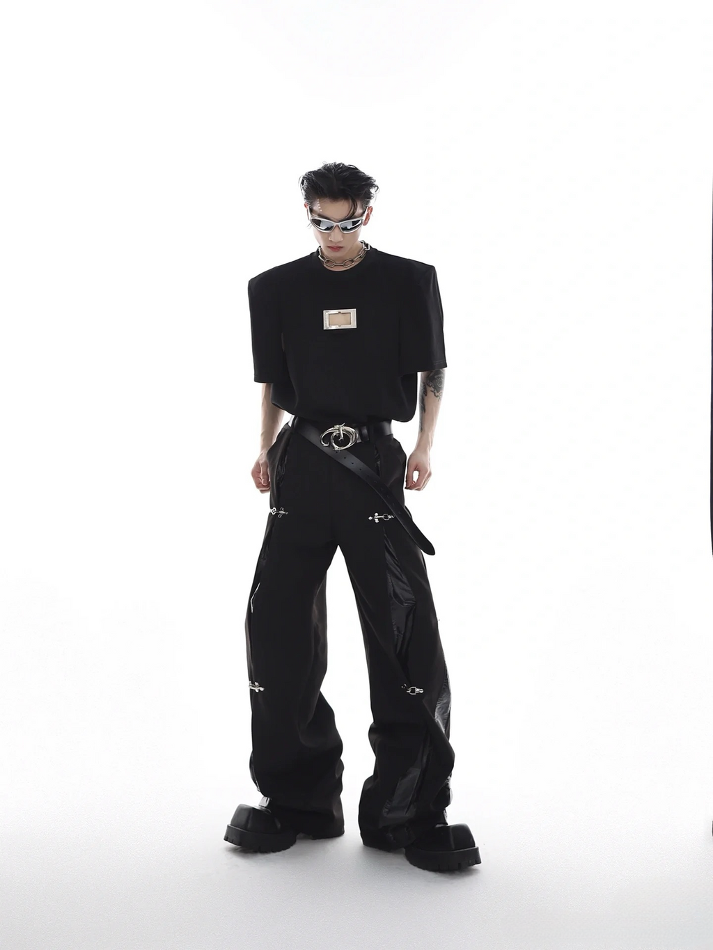 【ArguE CulturE】レザー切り替え スラックス