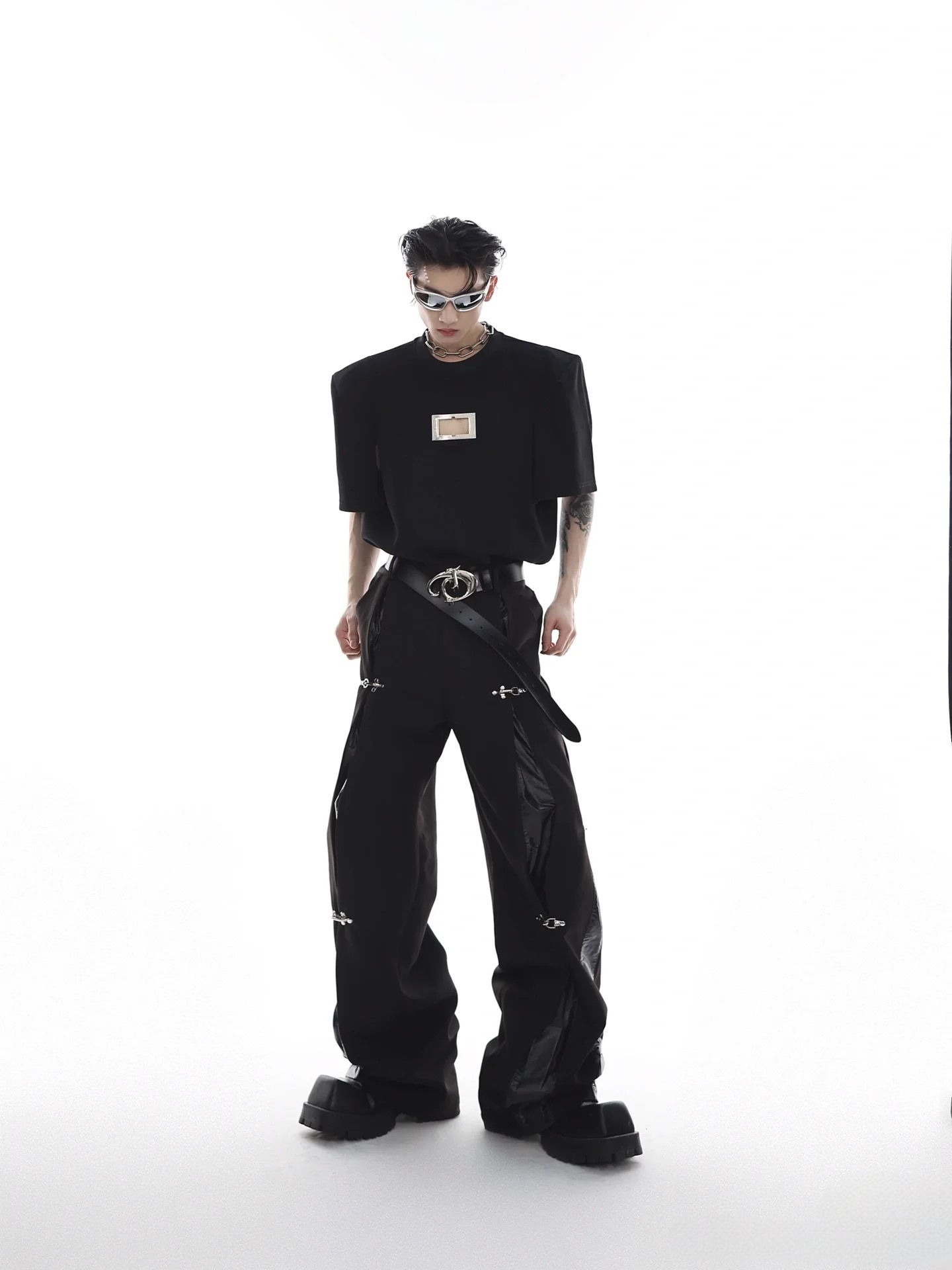 【ArguE CulturE】レザー切り替え スラックス