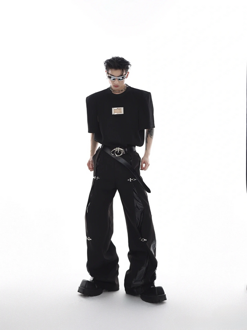 【ArguE CulturE】レザー切り替え スラックス